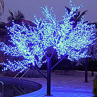 Светящиеся искуственные светодиодные LED деревья, кусты и цветы.